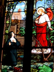 Vitrail, église Saint-Matthieu, Salers, Cantal 