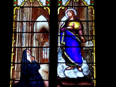Vitrail, église Notre-Dame-de-l'Assomption, Moustiers-Sain… 