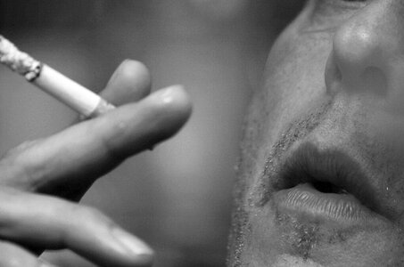 Cigarette mouth face