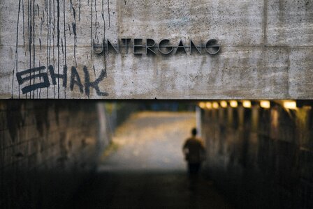 Dark tunneling entrance photo