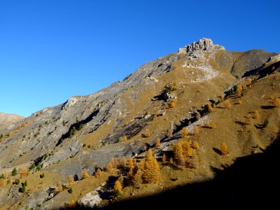 Dans la descente du vallon des Olettes, vue vers le haut e… 