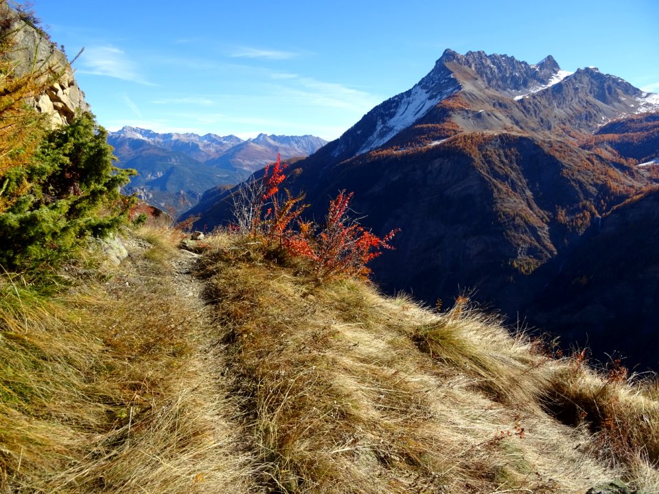 Chemin en balcon pour traverser le bas de l'Adret d'Odeyer… 