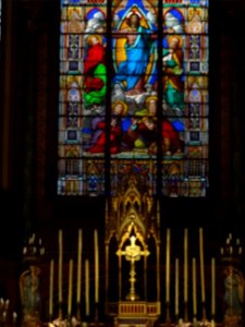 Autel et vitrail, église Saint-Eugène-Sainte-Cécile, rue S… 