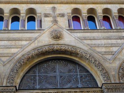 Détail de la façade, église évangélique protestante allema… 