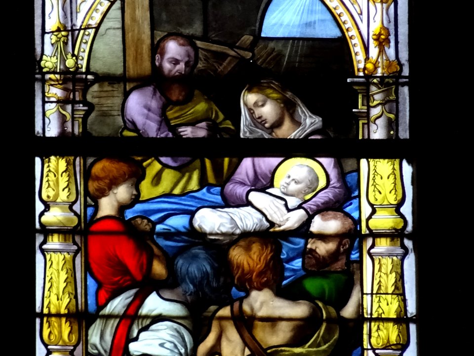 Vitrail, église de la Sainte-Trinité, place d'Estienne-d'O… 