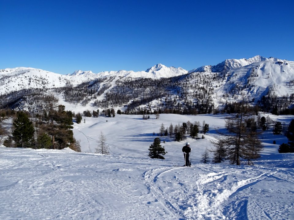 Le grand replat sous le versant italien du Colleto verde 