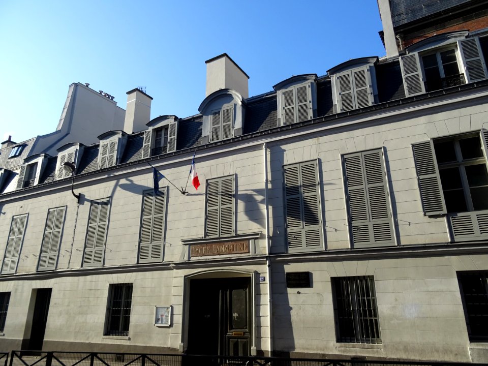 Lycée Lamartine, au 21 rue du Faubourg Poissonnière, 9ème … 