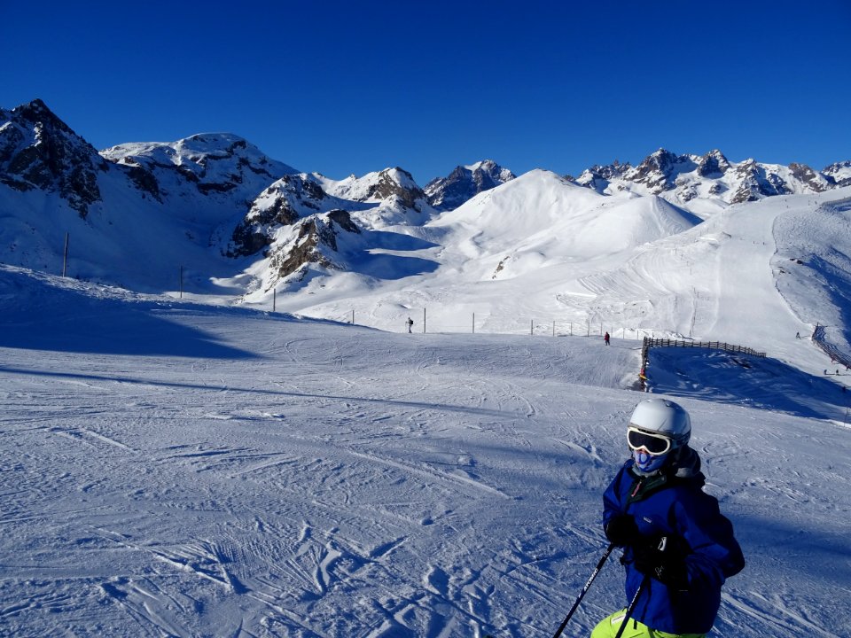 Pause, au loin la Cime de la Condamine, et le Mont Pevoux 