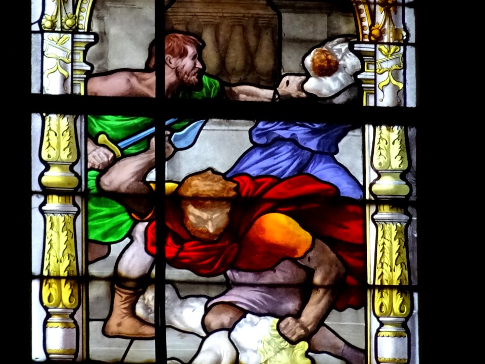 Vitrail, église de la Sainte-Trinité, place d'Estienne-d'O… 