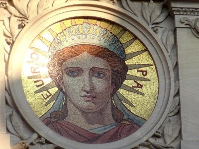 Mosaïque Europa, sur la façade de l'ancien Comptoir nati… 
