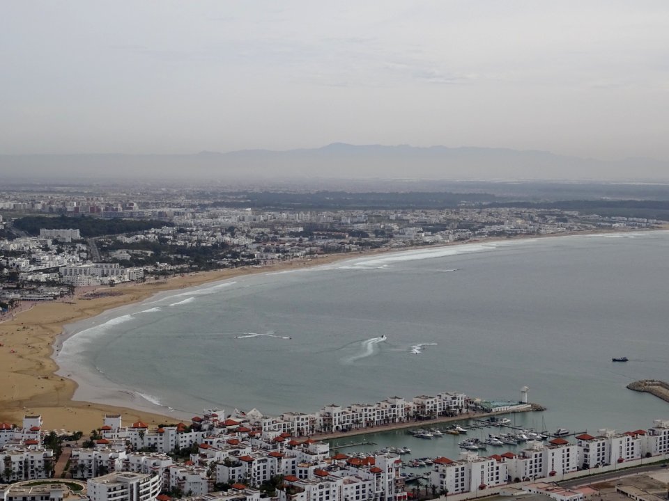 Vue vers la plage d'Agadir 