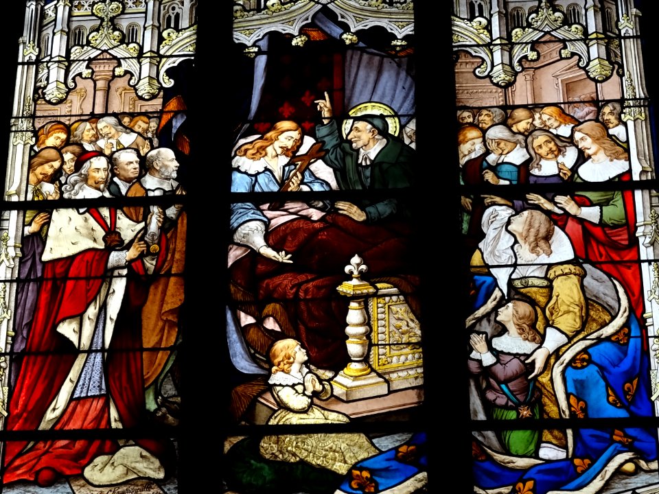 Vitraux sur la mort du roi, église Saint-Séverin, rue des … 
