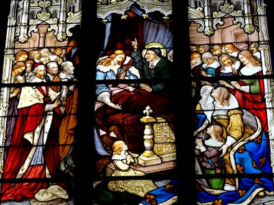 Vitraux sur la mort du roi, église Saint-Séverin, rue des … 