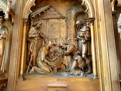 Sculpture en bois, abbatiale Notre-Dame, Beaugency, Loiret… 