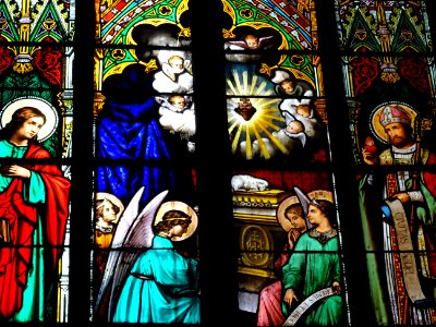 Vitrail, cathédrale Saint-Gatien, Tours, Indre-et-Loire 