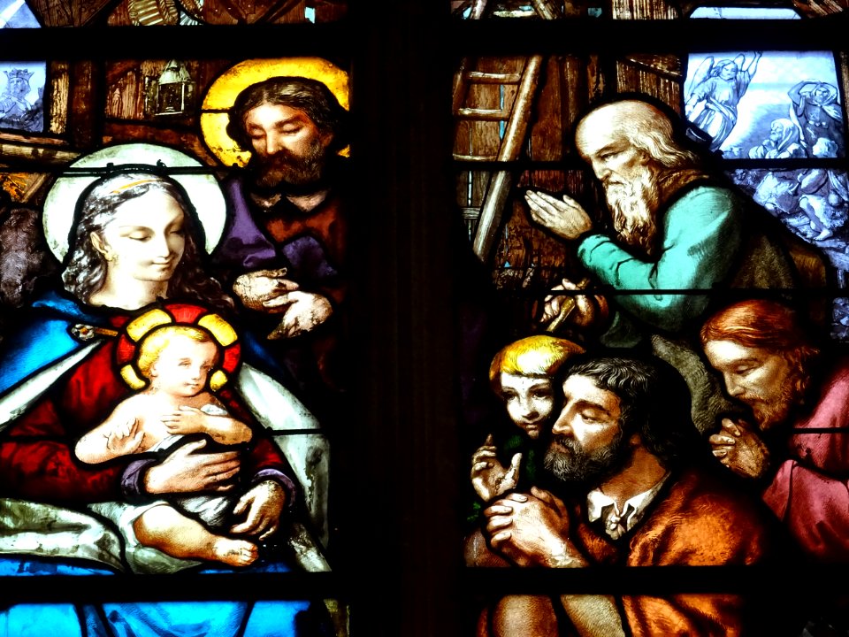 Vitrail peint, basilique Notre-Dame de Cléry-Saint-André, … 
