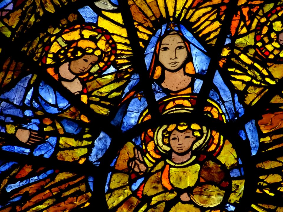 Détail d'un vitrail, cathédrale Notre-Dame-du-Liban, églis… 