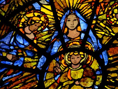 Détail d'un vitrail, cathédrale Notre-Dame-du-Liban, églis… 