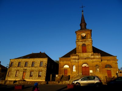 Mairie et église Saint-Lambert, Sécheval, Ardennes 