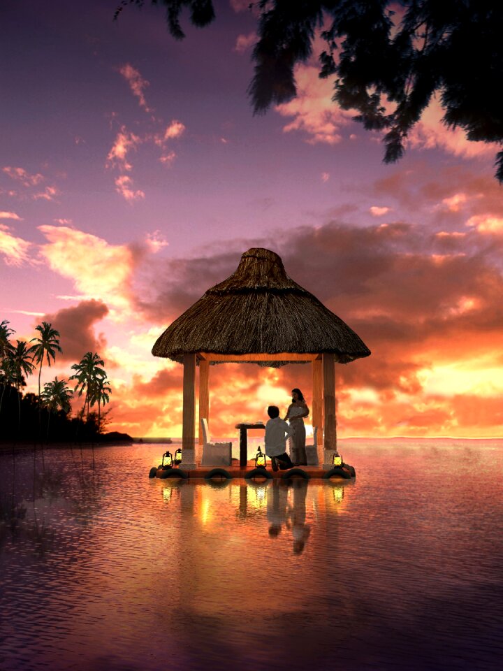 Grass pavilion lake wedding