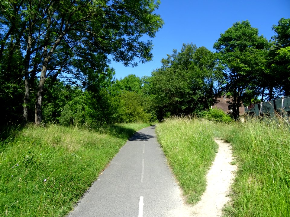 Sur la piste cyclable, le long du canal de l'Ourcq, Sevran… 