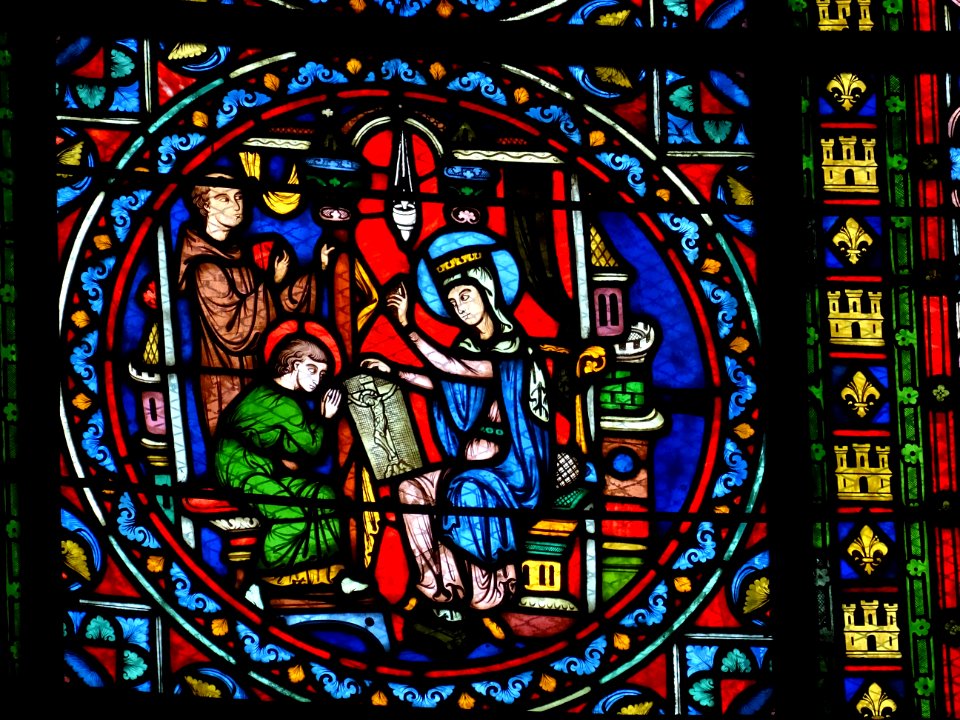 Vitrail, collégiale Notre-Dame de Poissy, Poissy, Yvelines… 