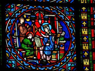 Vitrail, collégiale Notre-Dame de Poissy, Poissy, Yvelines… 