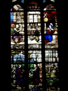 Vitrail, église Saint-Acceul d'Ecouen, Ecouen, Val-d'Oise 