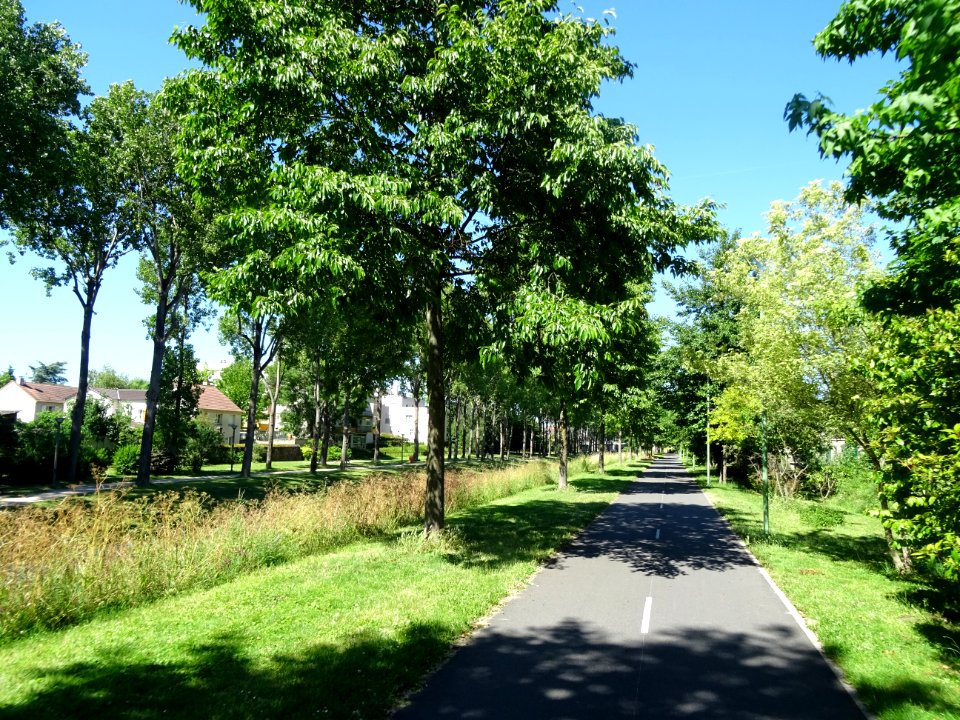 Sur la piste cyclable le long du canal de l'Ourcq, Aulnay-… 
