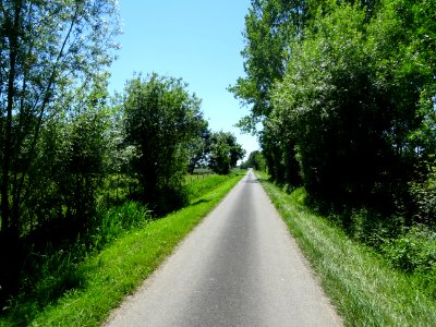 Encore une petite route magique entre le vert et le bleu, … 