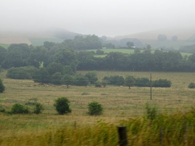 Pluie et vent sur la route entre Lacaune et Nages, Tarn 