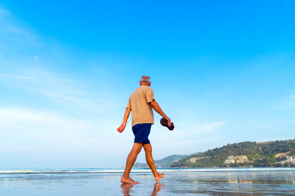 Male walking retired