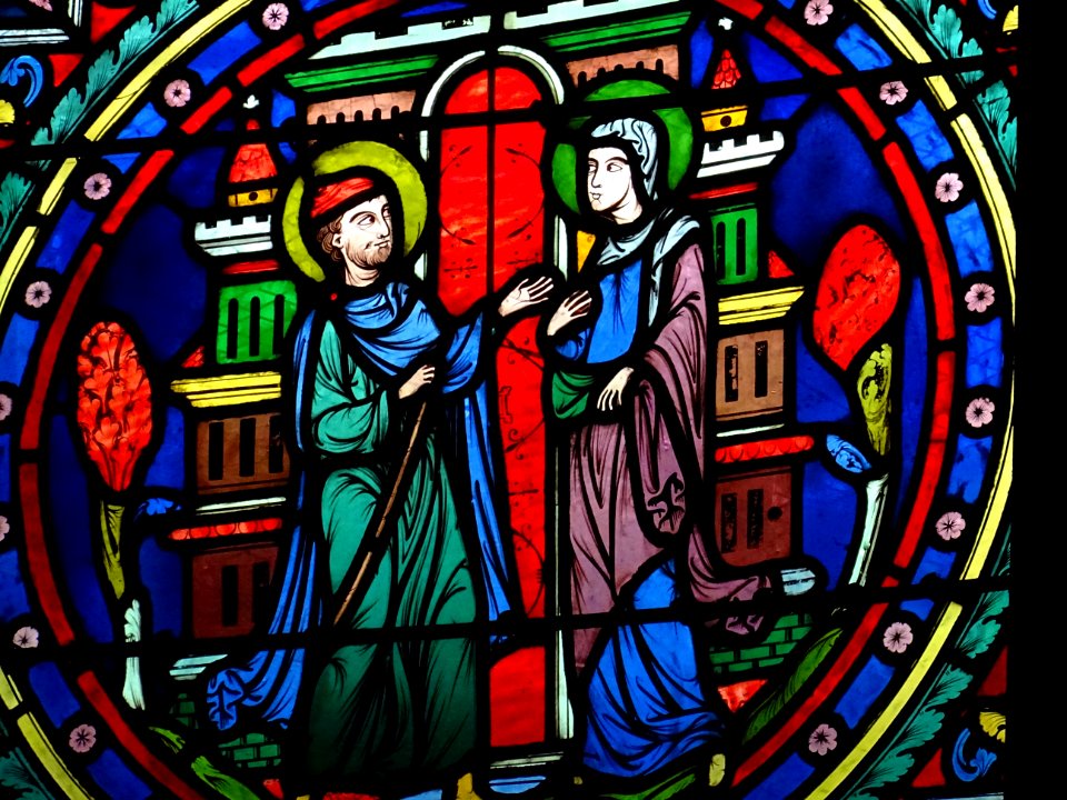 Vitrail, collégiale Notre-Dame de Poissy, Poissy, Yvelines… 