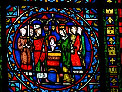 Vitrail, collégiale Notre-Dame de Poissy, Poissy, Yvelines… 
