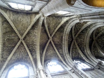 Plafond, collégiale Notre-Dame de Poissy, Poissy, Yvelines… 