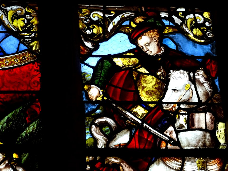 Vitrail, église Saint-Martin, Triel-sur-Seine, Yvelines 
