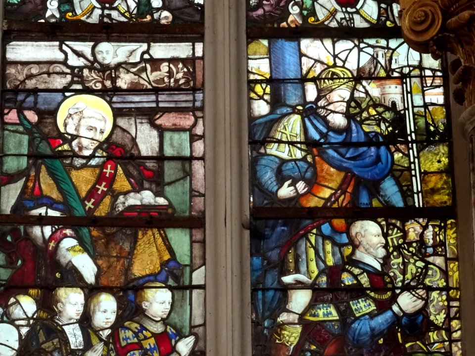 Vitrail, église Saint-Acceul d'Ecouen, Ecouen, Val-d'Oise 