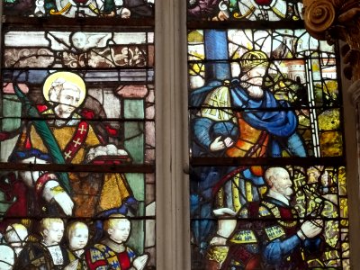 Vitrail, église Saint-Acceul d'Ecouen, Ecouen, Val-d'Oise 