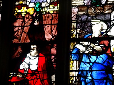 Vitrail, église Saint-Acceul d'Ecouen, Ecouen, Val-d'Oise 
