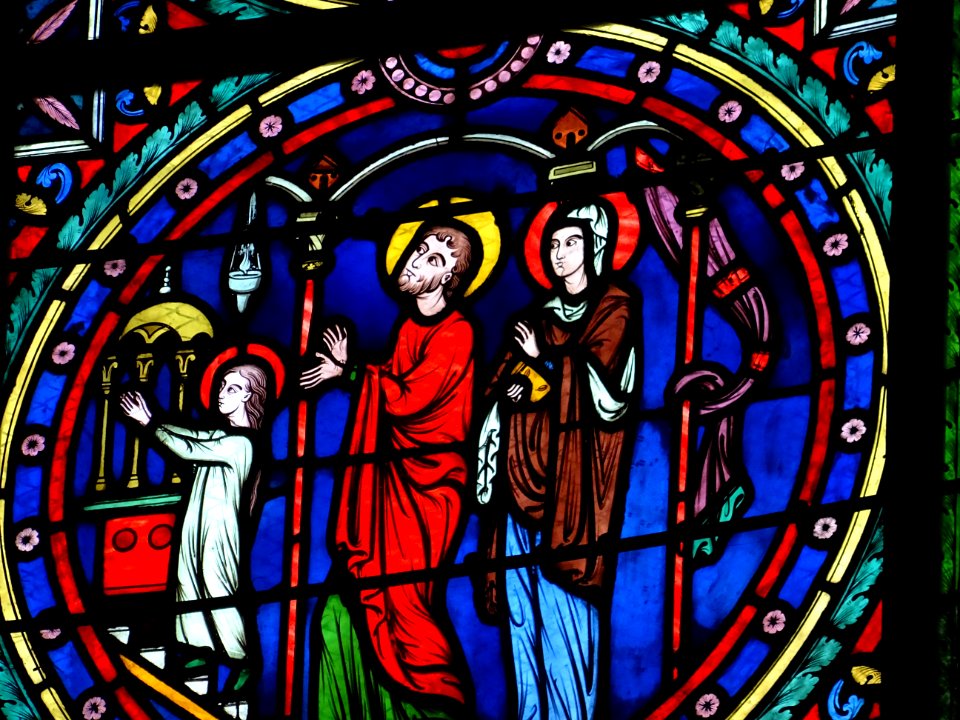 Vitrail, collégiale Notre-Dame de Poissy, Poissy, Yvelines… 