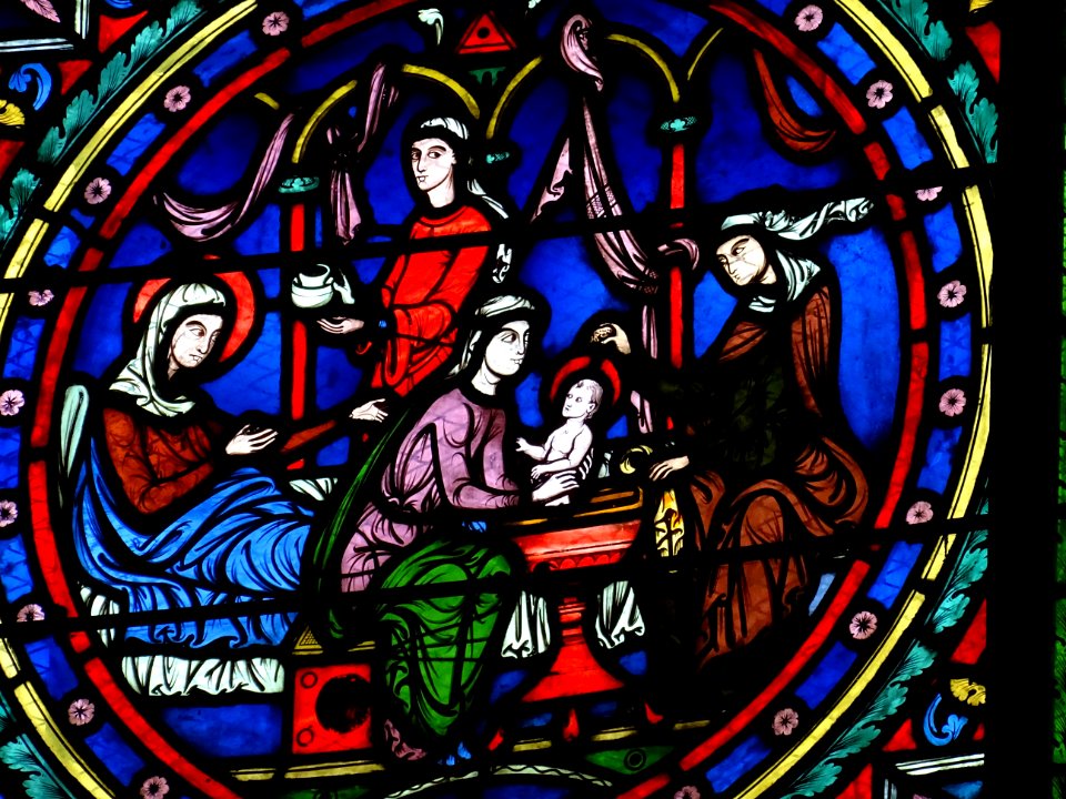 Vitrail, collégiale Notre-Dame de Poissy, Poissy, Yvelines… 