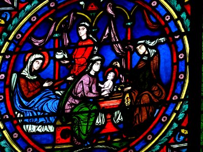 Vitrail, collégiale Notre-Dame de Poissy, Poissy, Yvelines… 