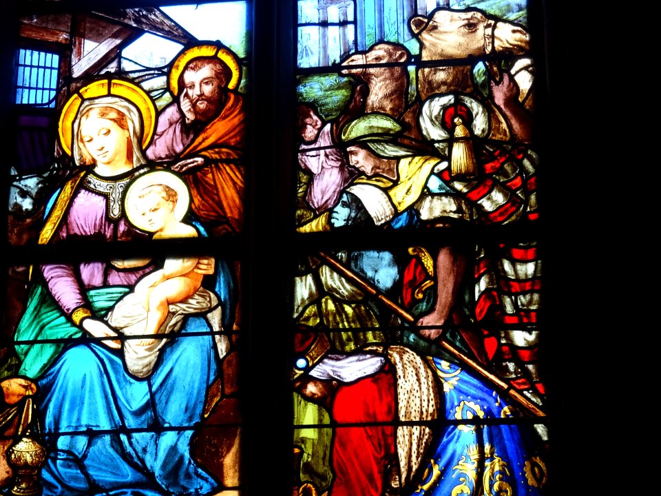 Vitrail, église Saint-Martin, Triel-sur-Seine, Yvelines 