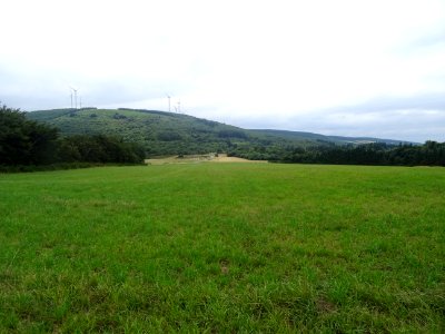 Eoliennes, dans le parc éolien de Haut Cabardès, Aude 