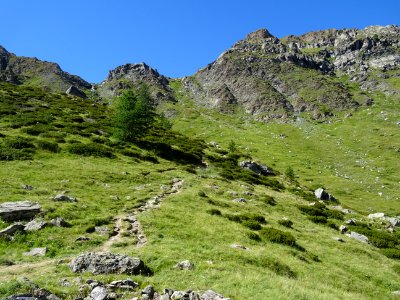 Montée dans le Vallon Gras pour atteindre le verrou sous l… 