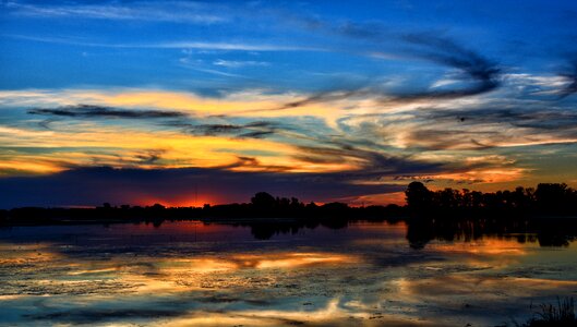 Sunset reflection contrast