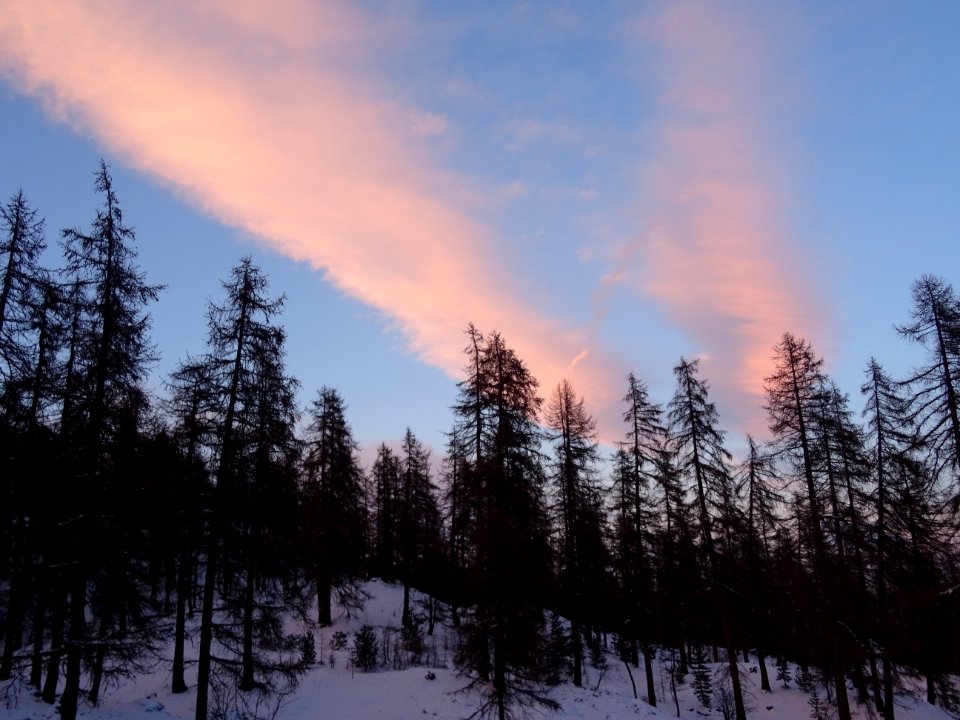 Nuages rosés lors du tour des Têtes 
