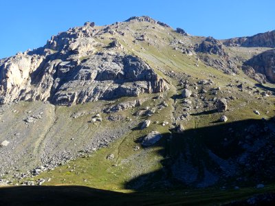 La bosse (2877m) devant la Condamine masquée derrière 