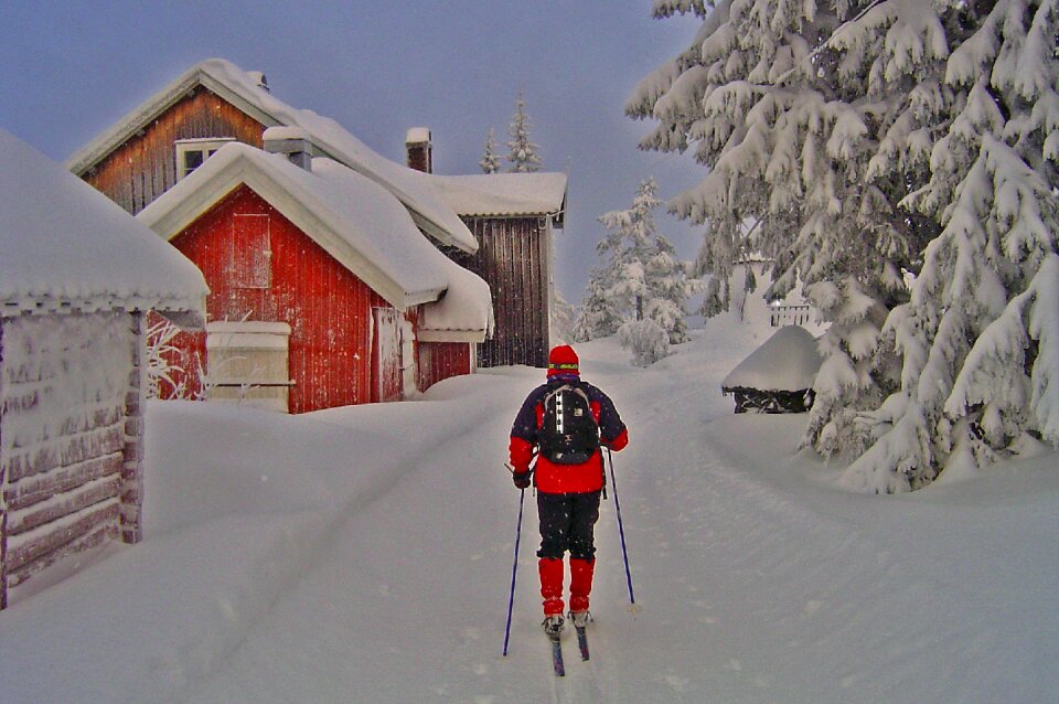 Haus sachsen winter skier snow