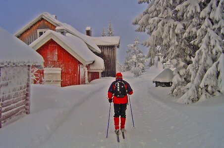 Haus sachsen winter skier snow